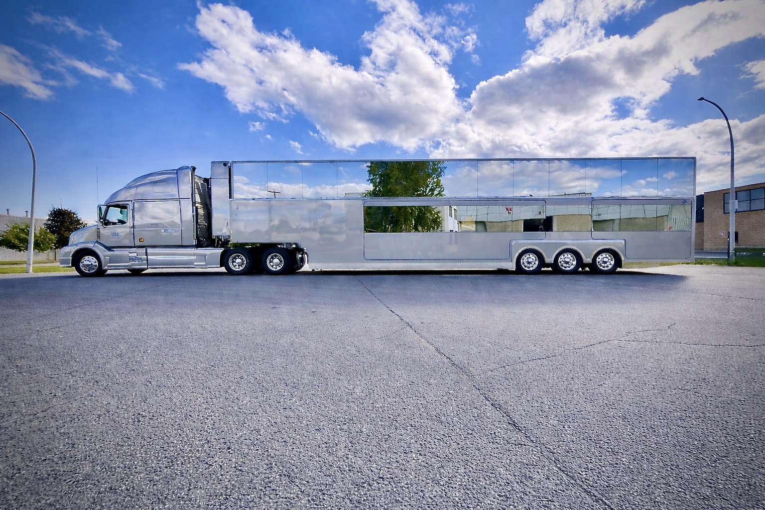 The Zenith two-story mobile estate side profile